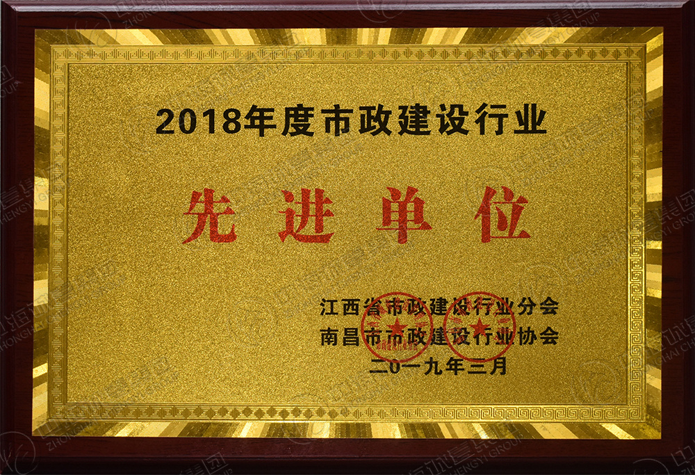 2018年度市政建设行业先进企业